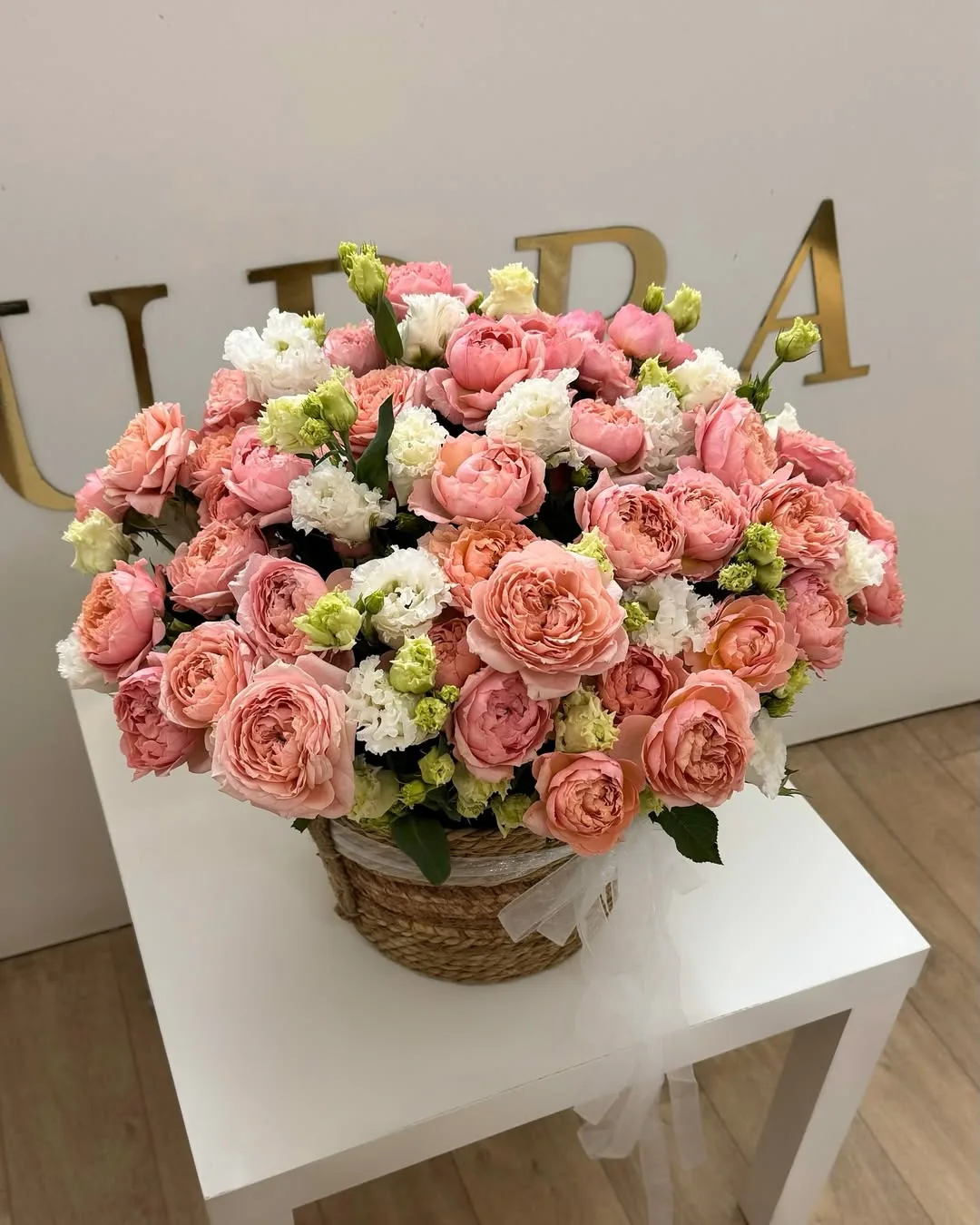 Coral Rose Basket