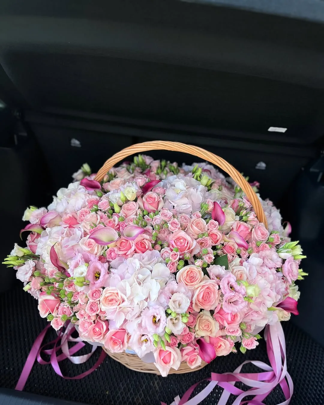Pembe Pastel Çiçek Sepeti
